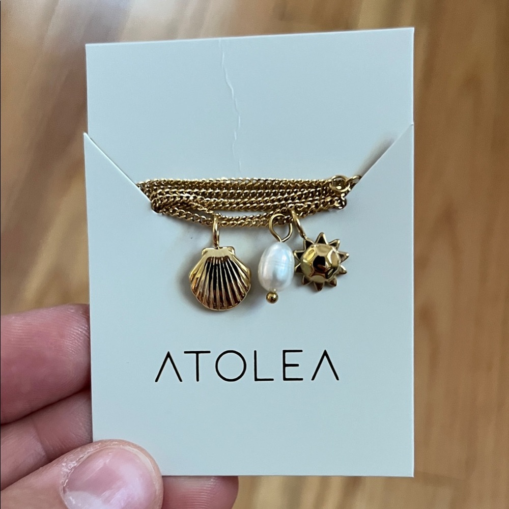 Gold Shell and Pearl Necklace